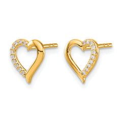 14k Diamond Heart Earrings