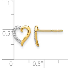 14k Diamond Heart Earrings