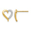 14K Yellow Gold 1/10 ct Lab-Grown Diamond Heart Stud Earrings