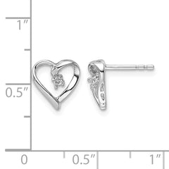 14k White Gold Fancy Diamond Heart Earring Mounting (No Stone Included)s