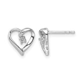 14k White Gold Fancy Diamond Heart Earring Mounting (No Stone Included)s