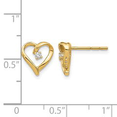 14k AA Diamond Heart Earrings