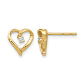 14k AA Diamond Heart Earrings