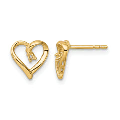 14k Fancy Diamond Heart Earring Mounting (No Stone Included)s