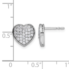 14k White Gold 1/2ct. Diamond Heart Post Earrings