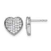 14k White Gold 1/2ct. Diamond Heart Post Earrings