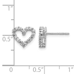 14k White Gold 1/2 carat Lab Grown Diamond VS/SI+ G+ Complete Heart Post Earrings