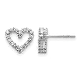 14k White Gold 1/2 carat Lab Grown Diamond VS/SI+ G+ Complete Heart Post Earrings