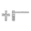 10k White Gold Polished Diamond Cross Post Earrings