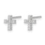14K White Gold 1/10 ct Diamond Cross Post Earrings