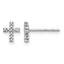 14k White Gold Polished Diamond Cross Post Earrings