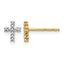 14k With Rhodium Diamond Cross Post Earrings