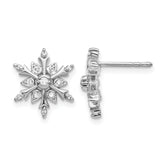14k White Gold 1/6 carat Lab Grown Diamond VS/SI+ G+ Complete Snowflake Post Earrings