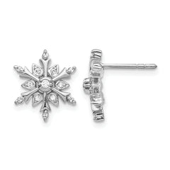 14k White Gold 1/6 carat Lab Grown Diamond VS/SI+ G+ Complete Snowflake Post Earrings