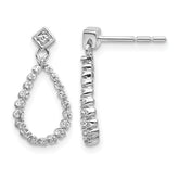14k White Gold 1/4 carat Lab Grown Diamond VS/SI+ G+ Complete Dangle Teardrop Post Earrings