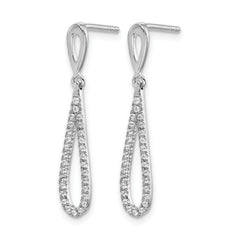 14k White Gold 1/5 carat Lab Grown Diamond VS/SI+ G+ Complete Fashion Dangle Post Earrings