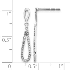 14k White Gold 1/5 carat Lab Grown Diamond VS/SI+ G+ Complete Fashion Dangle Post Earrings