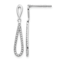 14k White Gold 1/5 carat Lab Grown Diamond VS/SI+ G+ Complete Fashion Dangle Post Earrings