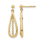 10k Diamond Teardrop Post Earrings