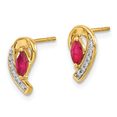 10k Diamond and Ruby Earrings