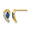 10k Yellow Gold Diamond and Sapphire Earrings