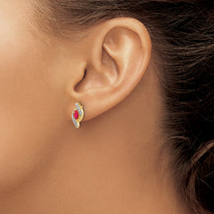 10k Diamond and Ruby Earrings