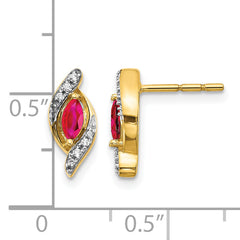 10k Diamond and Ruby Earrings