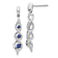 10K White Gold Diamond & Blue Sapphire 3-Stone Twisted Dangle Earrings - Sophia Jewelers