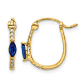 10k 1/20ct Diamond and Sapphire Hinged Hoop Earrings