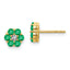 10k and Rhodium Emerald and Diamond Post Earrings