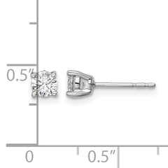 14k White Gold 1/2 carat Lab Grown Diamond VS/SI+ G+ Post Earrings