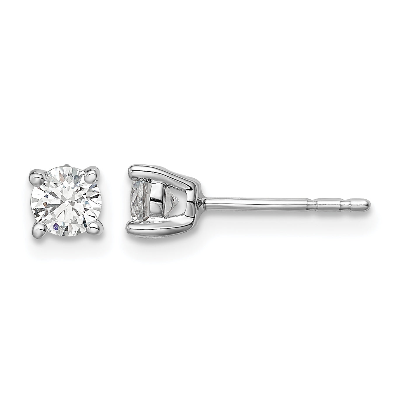 14k White Gold 1/2 carat Lab Grown Diamond VS/SI+ G+ Post Earrings