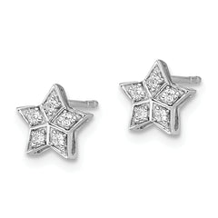 14k White Gold 1/10 carat Lab Grown Diamond VS/SI+ G+ Complete Star Post Earrings