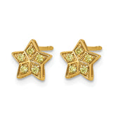 14k Yellow Gold Yellow Sapphire Star Post Earrings