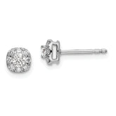 14k White Gold 1/3 carat Lab Grown Diamond VS/SI+ G+ Complete Cushion Halo Post Earrings