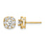 14k 1 carat Lab Grown Diamond VS/SI+ G+ Complete Cushion Halo Post Earrings