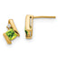10k Yellow Gold Cushion Peridot and Diamond Earrings