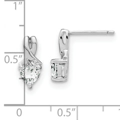 Sterling Silver Rhodium-plated White Topaz and Diamond Earrings