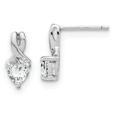 Sterling Silver Rhodium-plated White Topaz and Diamond Earrings
