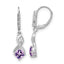 Amethyst & Diamond Dangle Earrings in Sterling Silver, 5mm (0.06 ct. tw.) - Sophia Jewelers