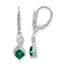 Created Emerald & Diamond Dangle Earrings in Sterling Silver, 5mm (0.06 ct. tw.) - Sophia Jewelers