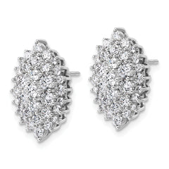 14k 2 1/2 carat Lab Grown Diamond VS/SI+ G+ Complete Cluster Post Earrings