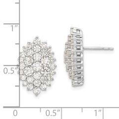14k 2 1/2 carat Lab Grown Diamond VS/SI+ G+ Complete Cluster Post Earrings