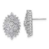 14k 2 1/2 carat Lab Grown Diamond VS/SI+ G+ Complete Cluster Post Earrings