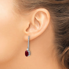 14k White Gold 1/2 carat Lab Grown Diamond VS/SI+ G+ and Lab Created Ruby Earring Jackets