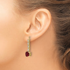 14k 5/8 carat Lab Grown Diamond VS/SI+ G+ and Lab Created Ruby Earring Jackets