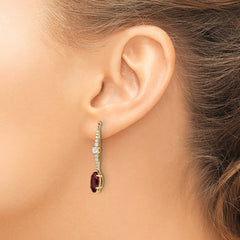 14k 1/2 carat Lab Grown Diamond VS/SI+ G+ and Lab Created Ruby Earring Jackets