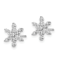 14k White Gold 1/2 carat Lab Grown Diamond VS/SI+ G+ Complete Star Post Earrings