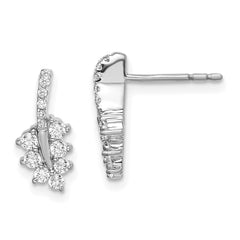 14k White Gold 3/8 carat Lab Grown Diamond VS/SI+ G+ Complete Leaf Post Earrings