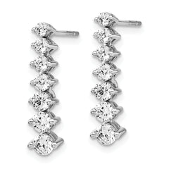 14k White Gold 1 1/2 carat Lab Grown Diamond VS/SI+ G+ Complete Graduating Drop Post Earrings